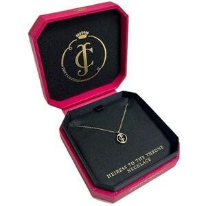 Late 00s Juicy Couture Dainty Necklace Heiress To The Throne Gold Tone Logo NWT